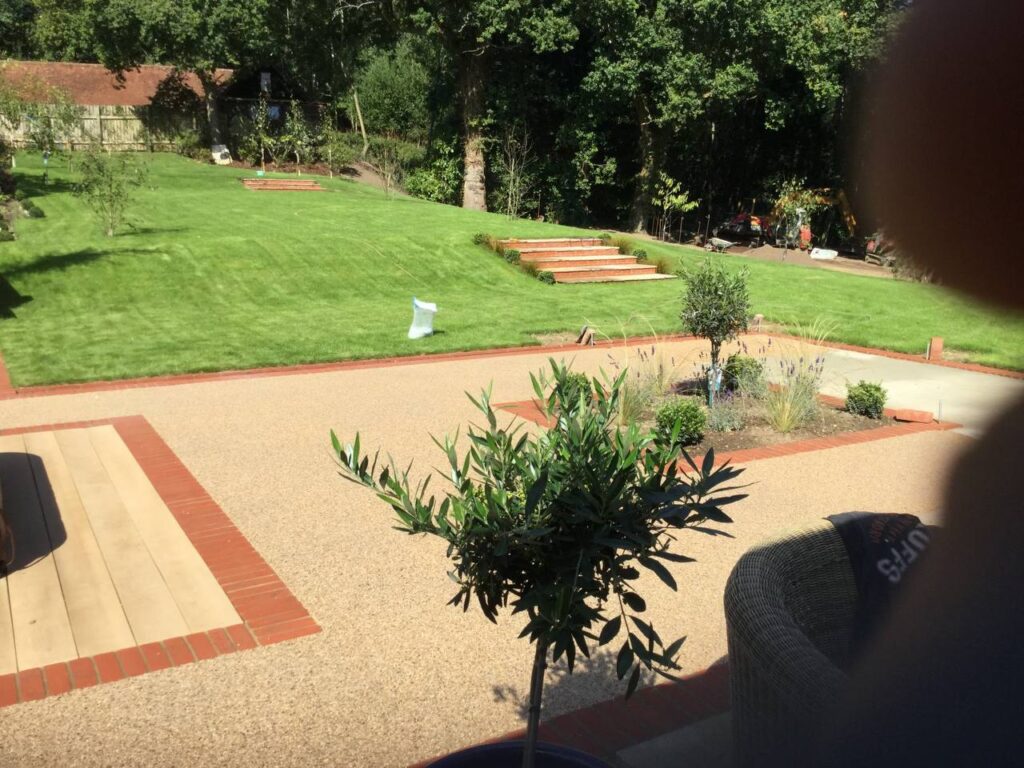 This is a photo of a resin patio installed in Wigan by Wigan Resin Driveways